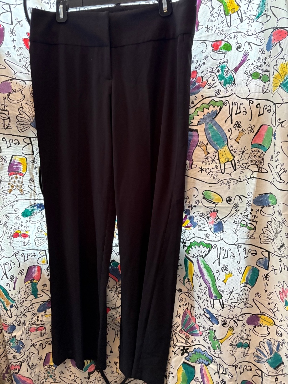 Zinc retro low rise flat front wide leg dress pant